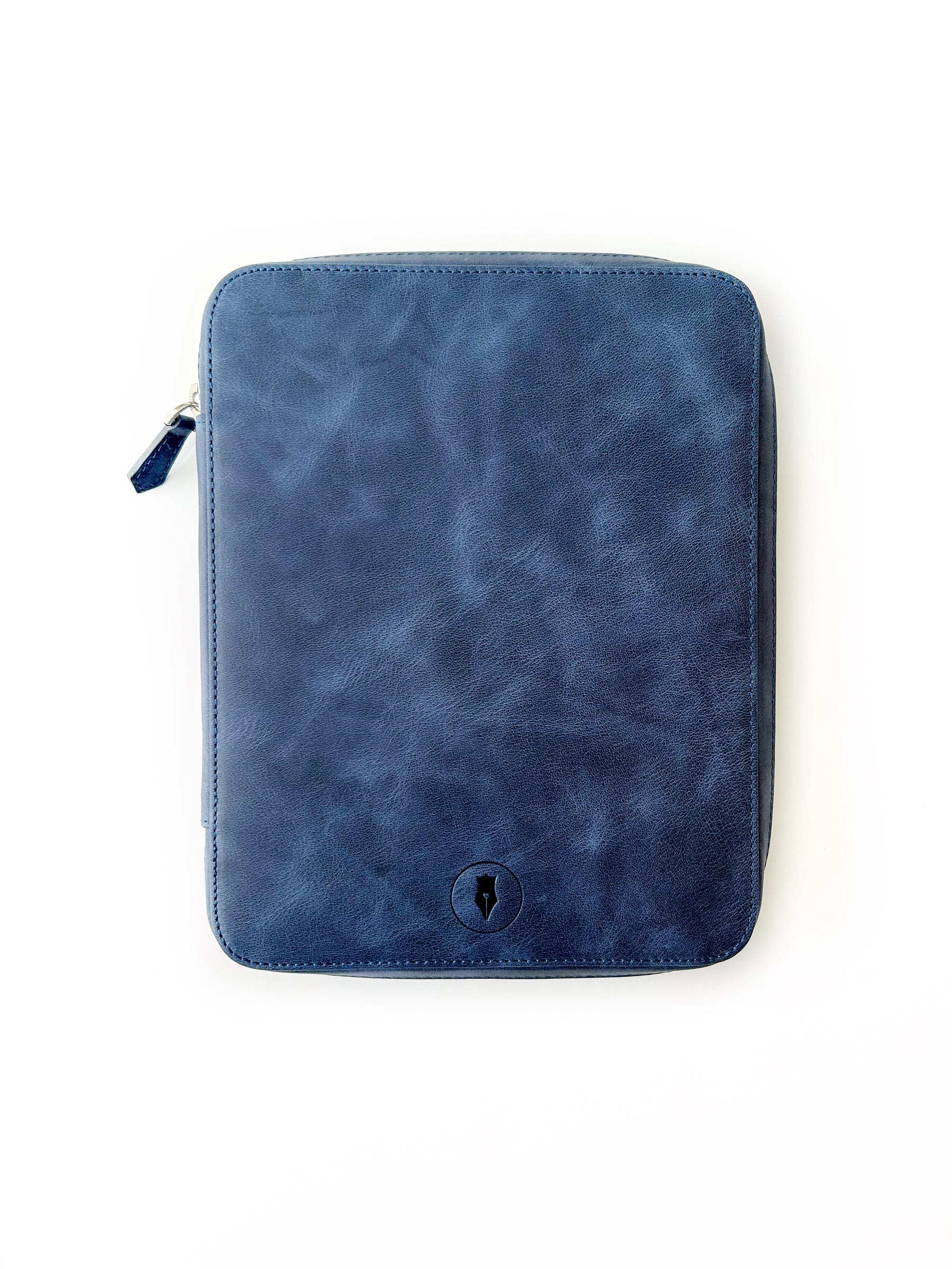 Midnight Blue 18 Slot Leather Pen Case