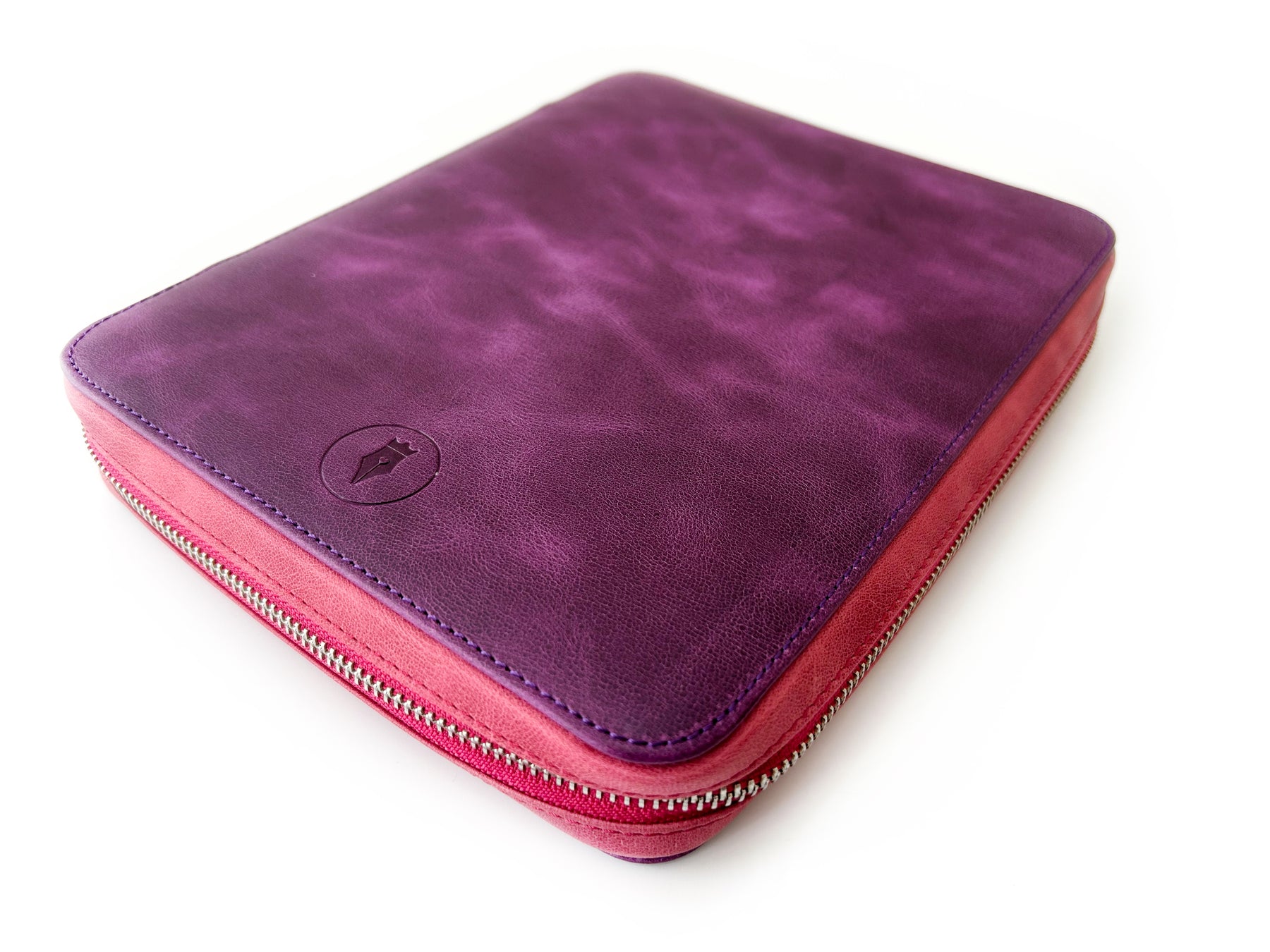 Dusty Violet 18 Slot Leather Pen Case