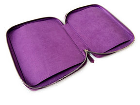 Violet 18 Slot Leather Pen Case