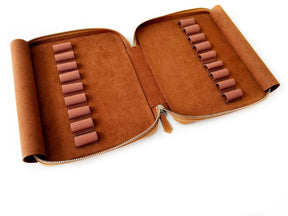 Autumn Golden Leaf 18 Slot Leather Pen Case