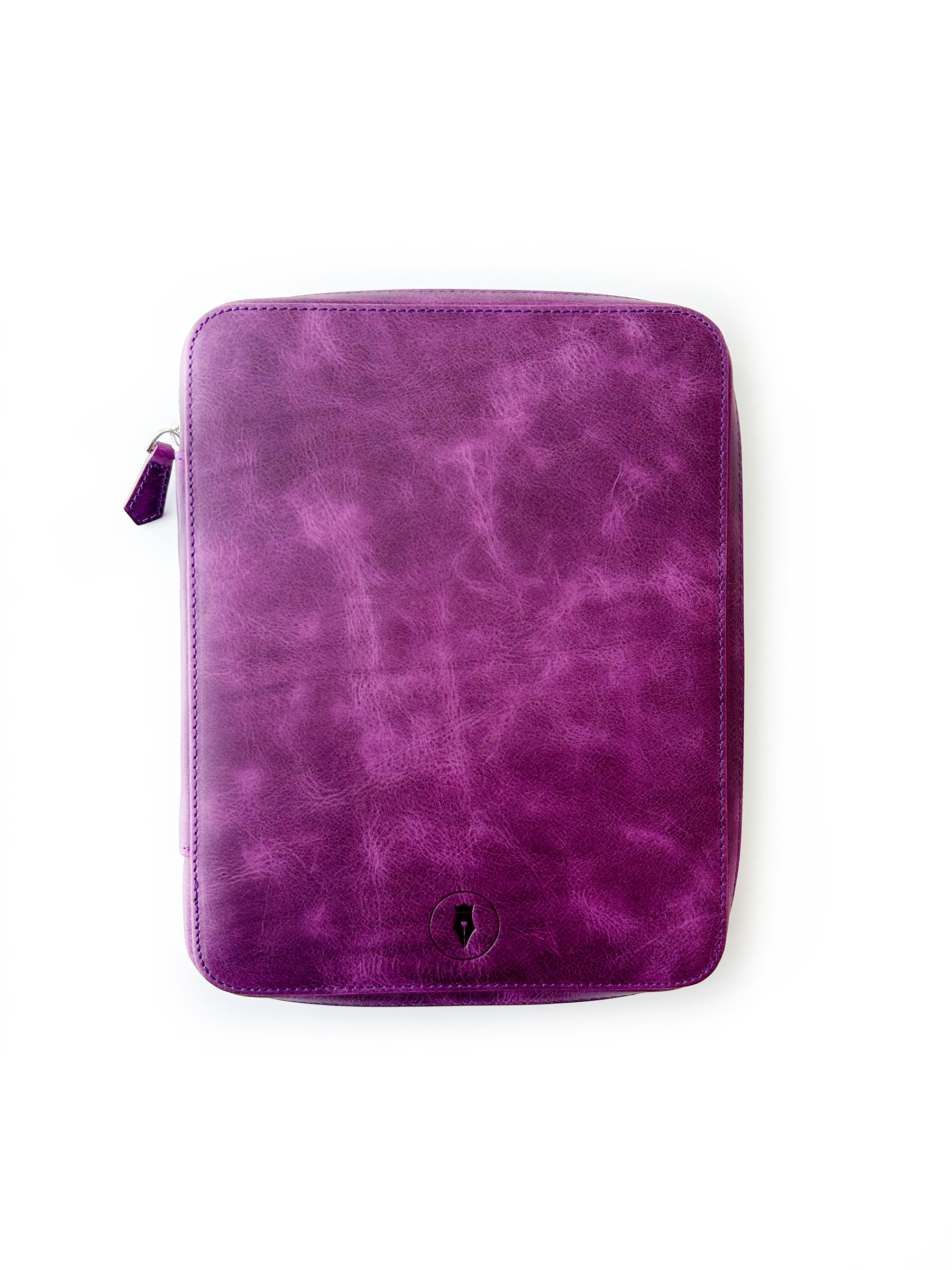 Violet 18 Slot Leather Pen Case