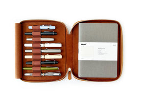 Autumn Golden Leaf 9 Slot Leather Pen Case and A5 Size Organizer