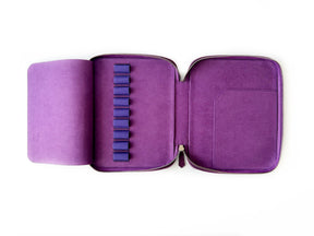 Violet 9 Slot Leather Pen Case and A5 Size Organizer