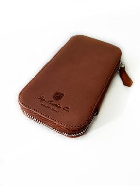 Toffee Brown 3 Slot Leather Pen Case