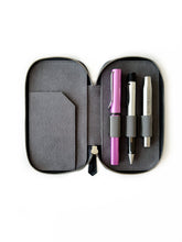 Night Storm Cloud Gray 3 Slot Leather Pen Case