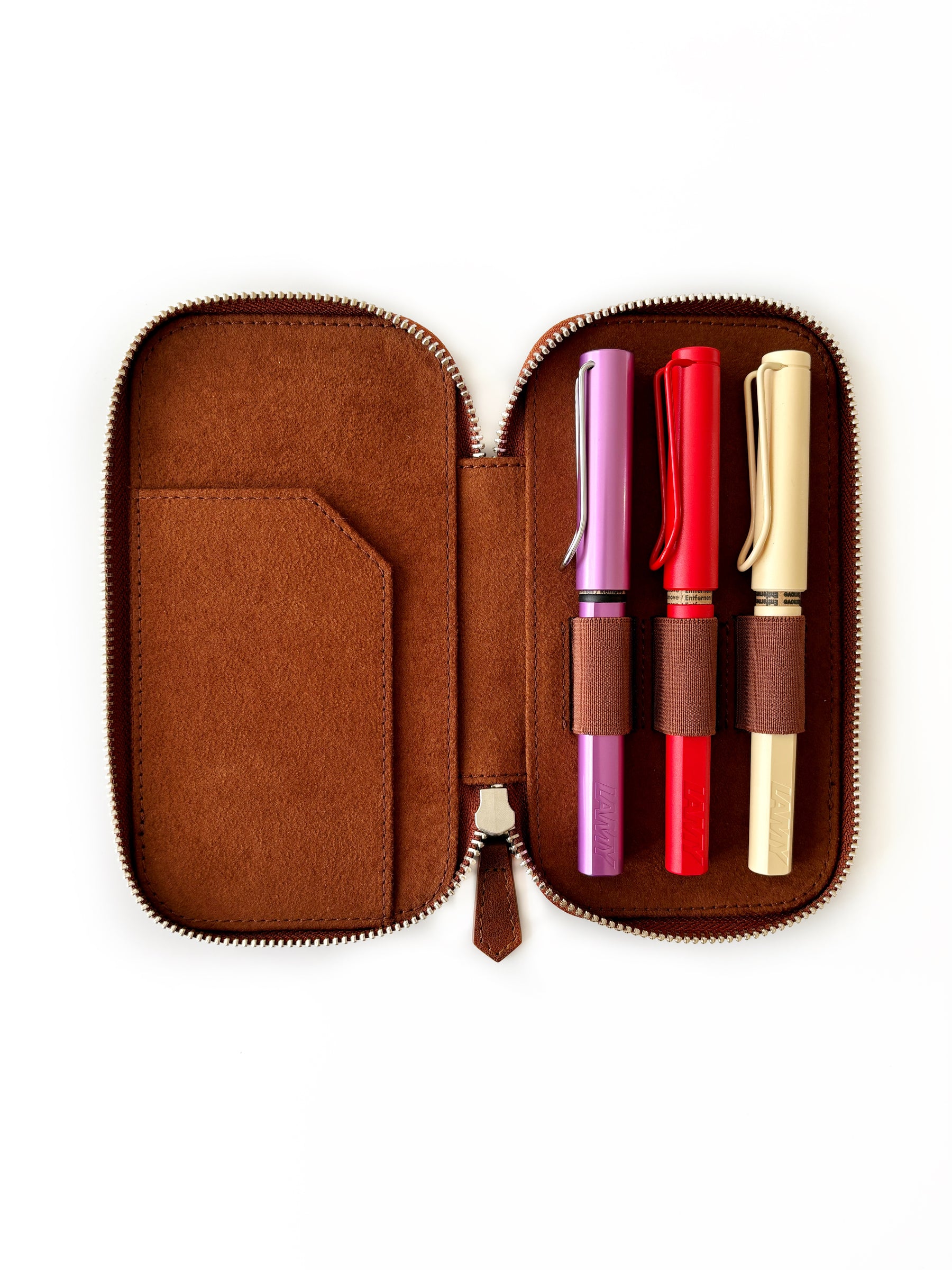 Mars Dark 3 Slot Leather Pen Case