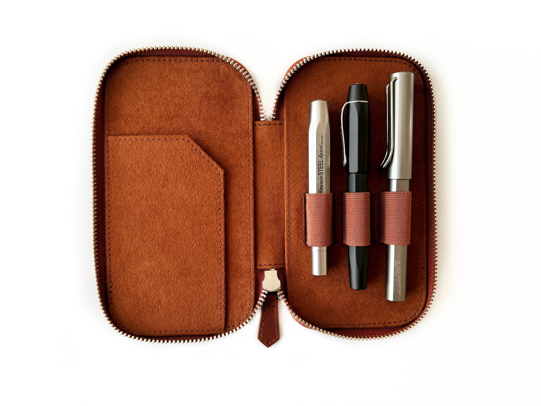 Mars Dark 3 Slot Leather Pen Case