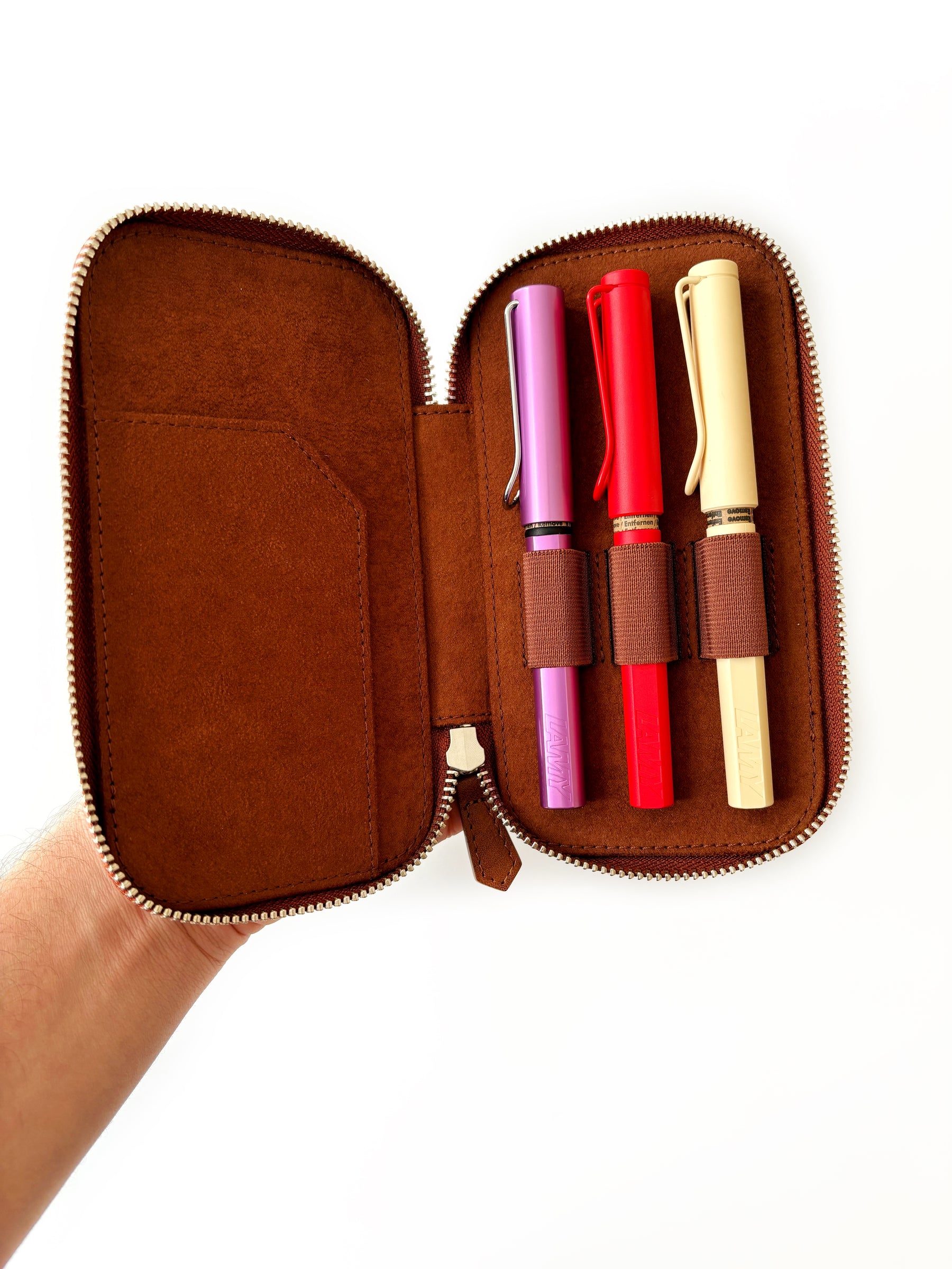 Mars Dark 3 Slot Leather Pen Case