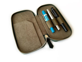 Aurora Light 3 Slot Leather Pen Case