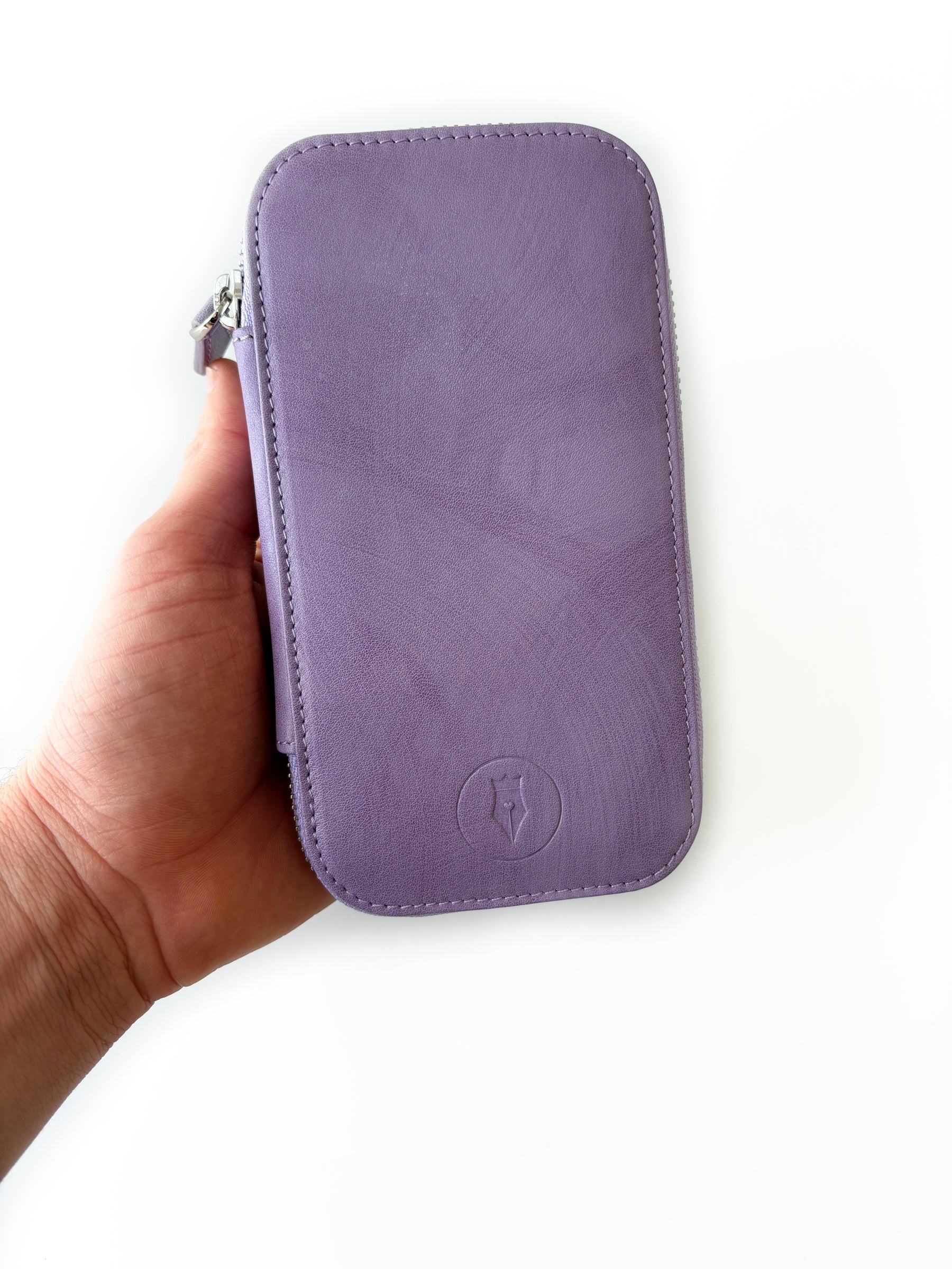 Light Lavender 3 Slot Leather Pen case