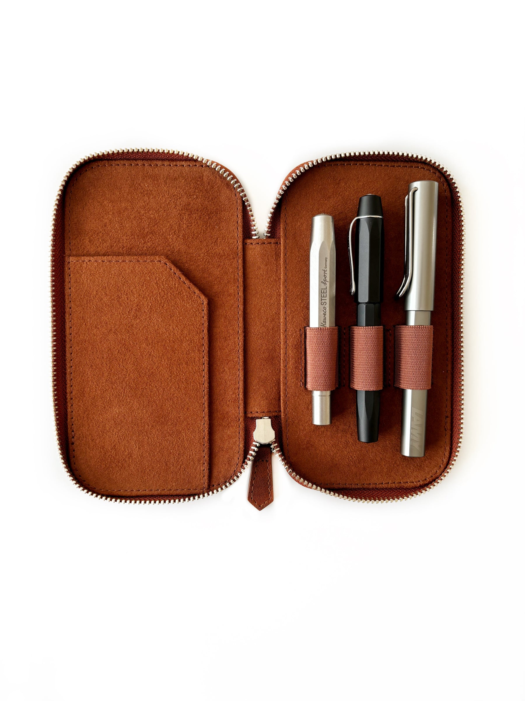 Mars Dark 3 Slot Leather Pen Case