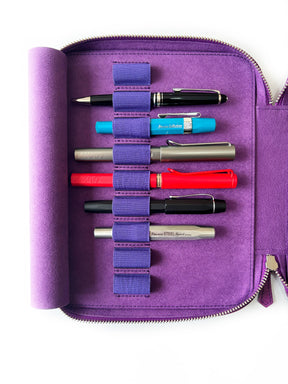 Galaxy Violet 18 Slot Leather Pen Case