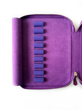 Galaxy Violet 18 Slot Leather Pen Case