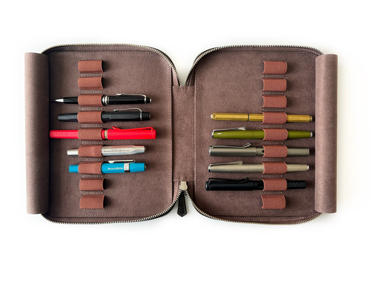 Galaxy 18 Slot Leather Pen Case