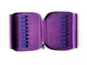 Light Lavender Violet 18 Slot Leather Pen Case