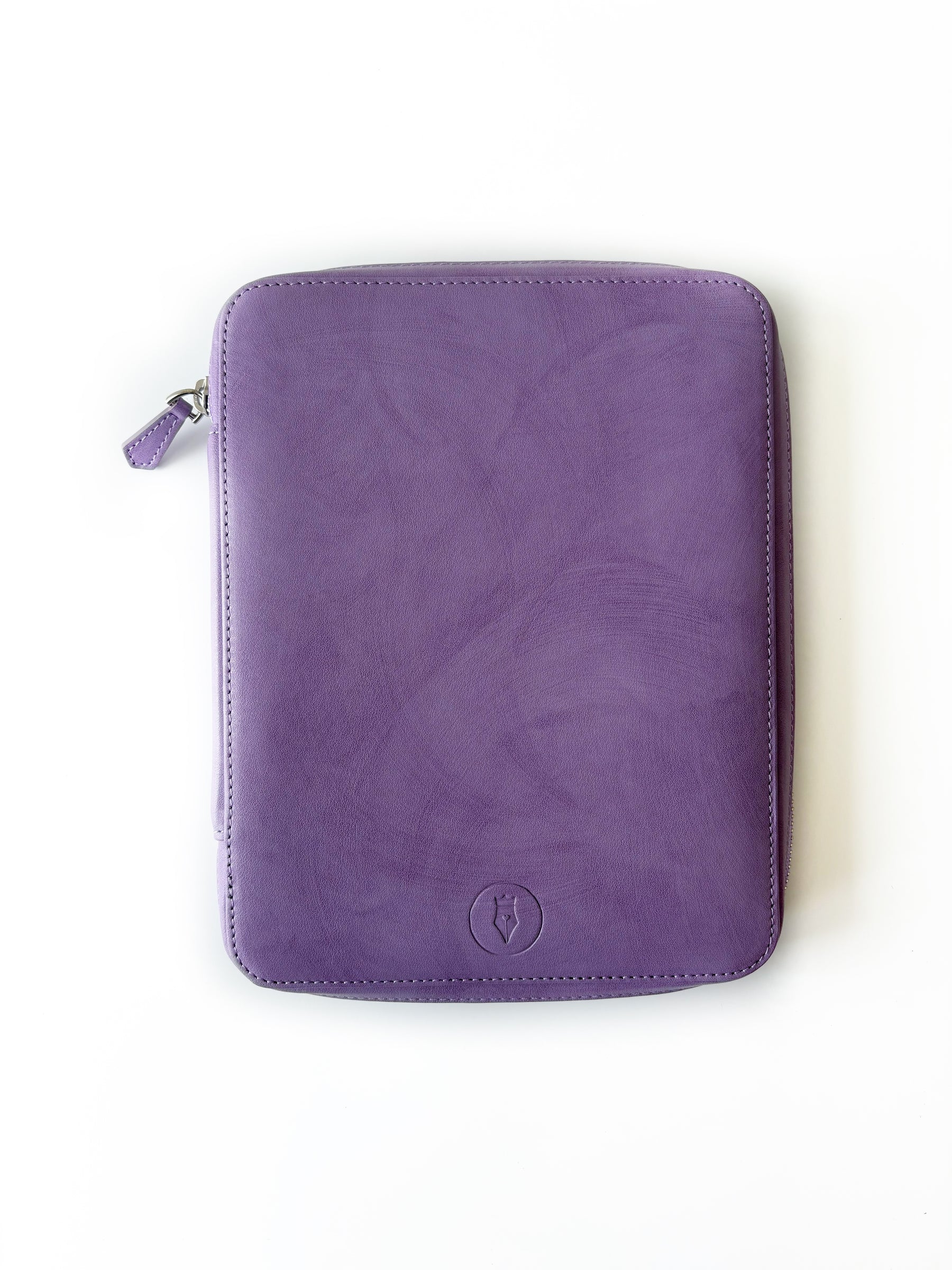 Light Lavender Violet 18 Slot Leather Pen Case