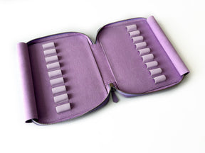 Light Lavender 18 Slot Leather Pen Case