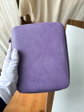 Light Lavender Violet 18 Slot Leather Pen Case