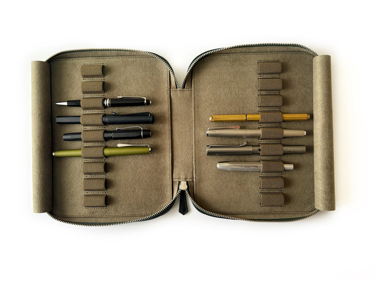 Aurora Light 18 Slot Leather Pen Case