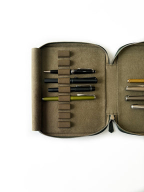 Aurora Light 18 Slot Leather Pen Case