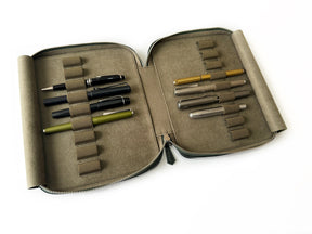 Aurora Light 18 Slot Leather Pen Case