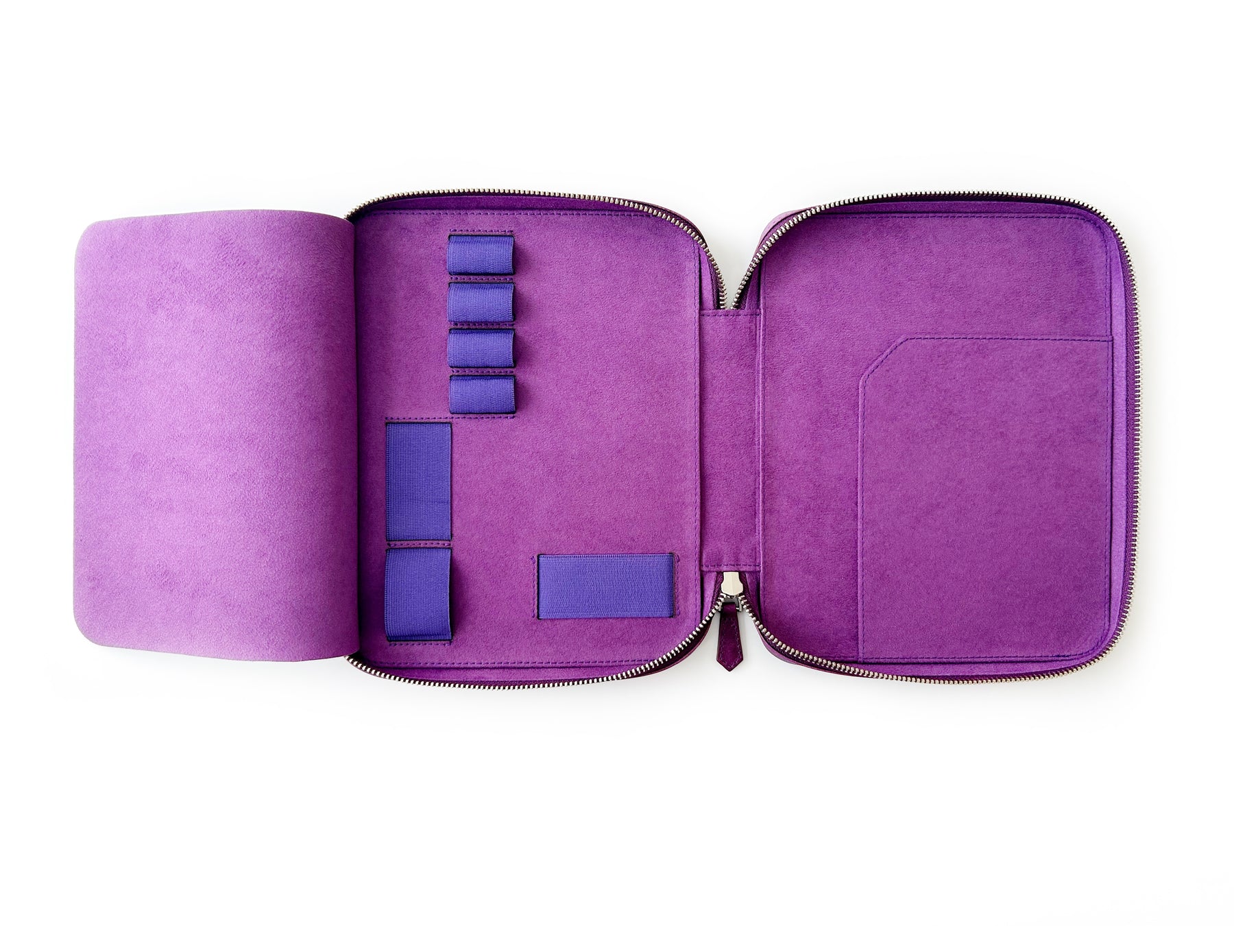 Violet 4 Slot Leather Pen Case and A5 Size Organizer