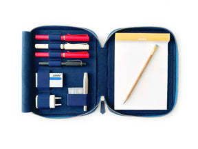 Midnight Blue 4 Slot Pen Case and A5 Size Organizer