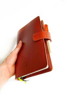 English Tan A5 Size Leather Notebook Cover