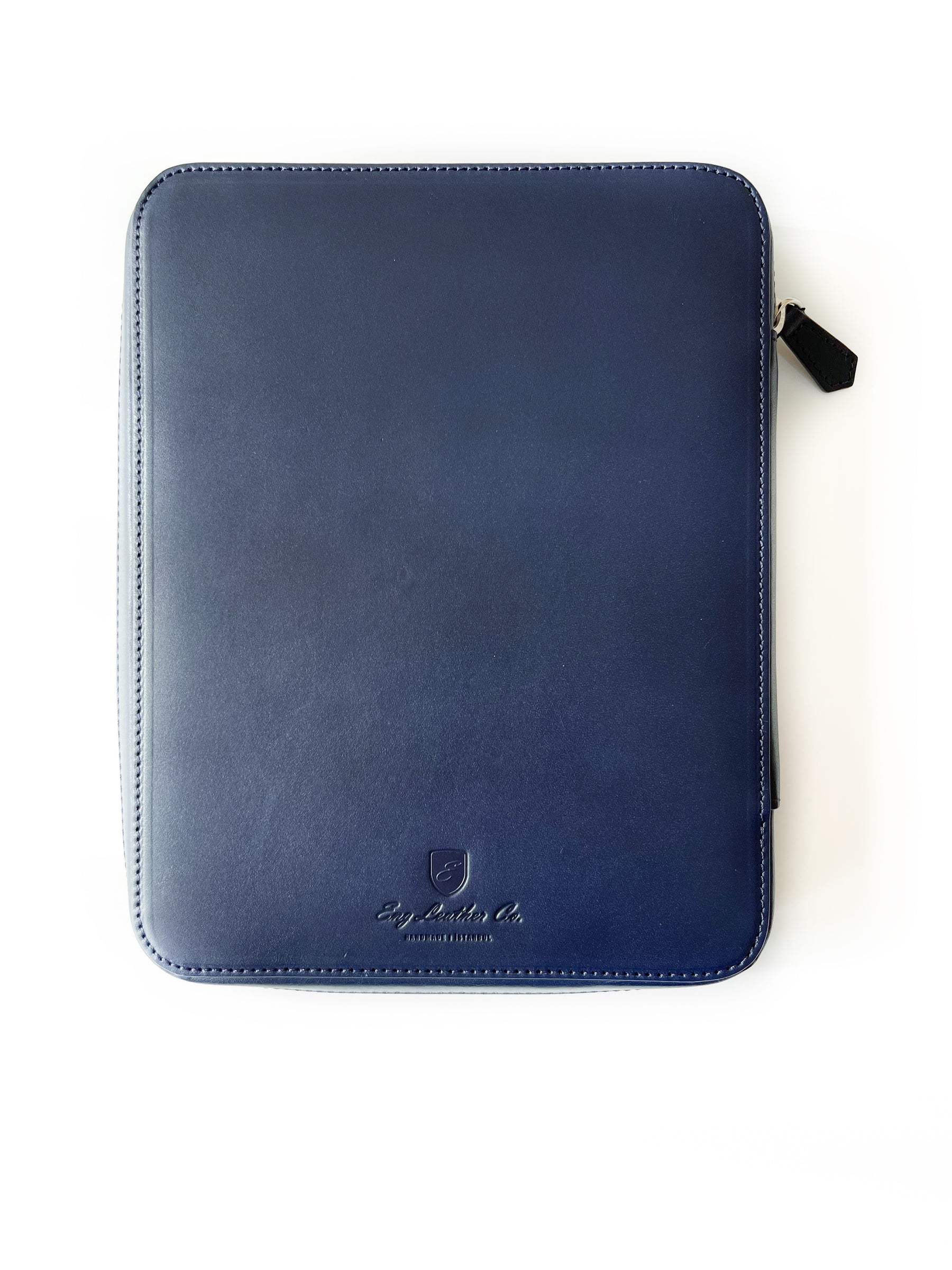 Navy Blue 18 Slot Leather Pen Case