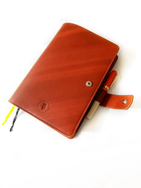English Tan A5 Size Leather Notebook Cover