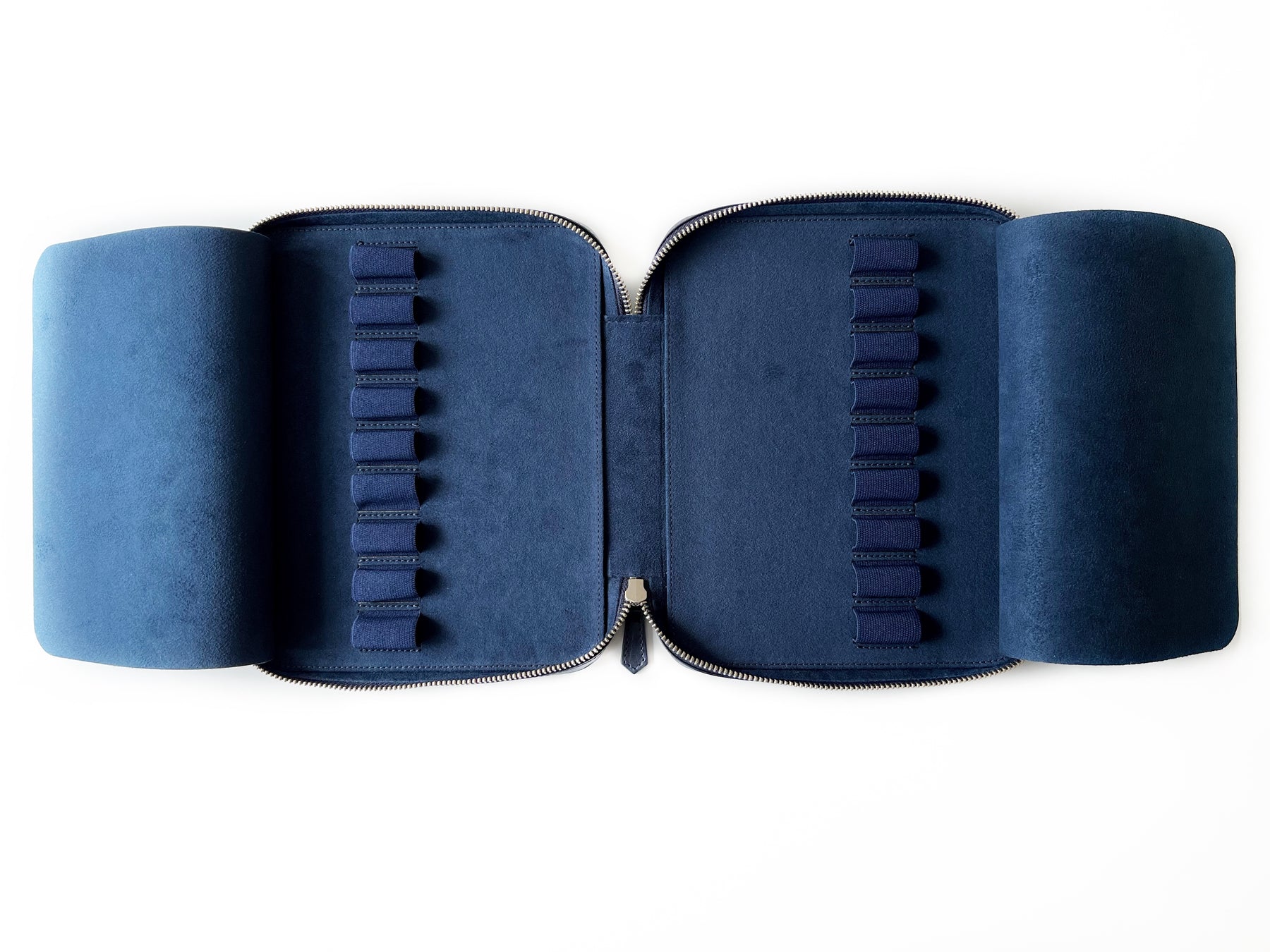 Navy Blue 18 Slot Leather Pen Case