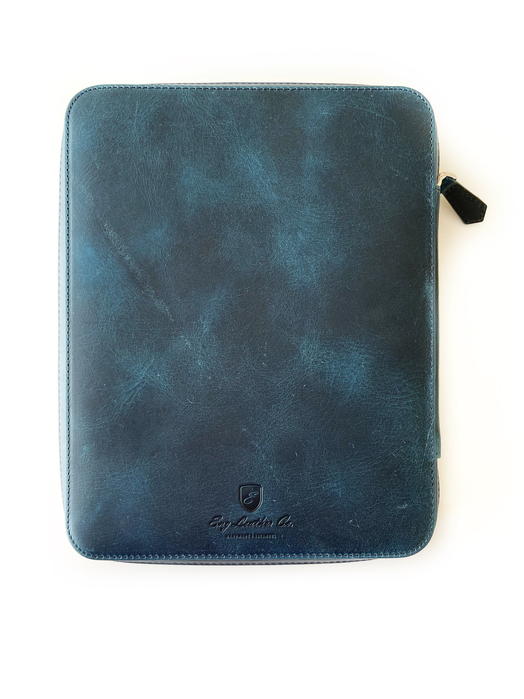 Ocean Blue 18 Slot Leather Pen Case