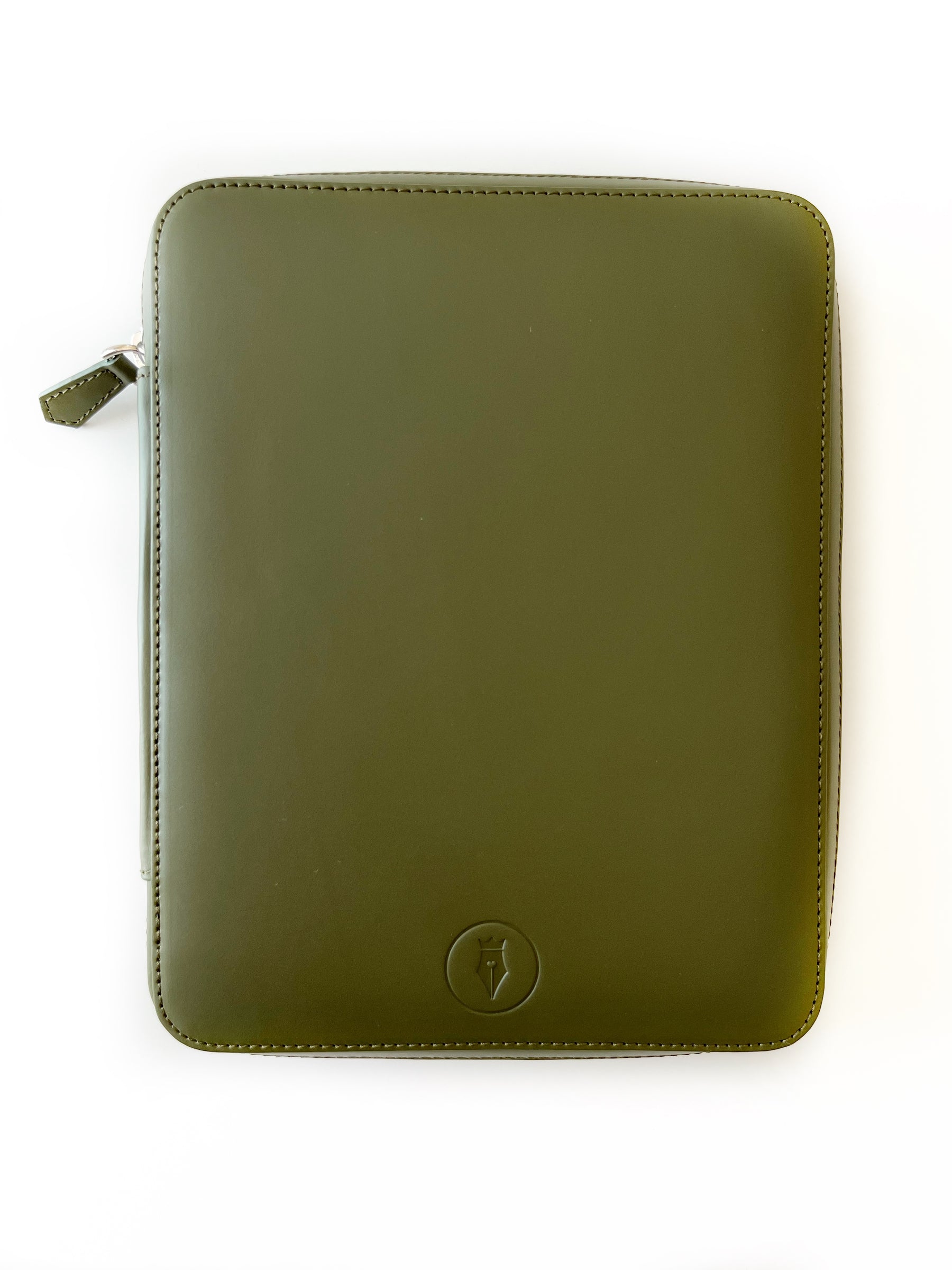 Olive Green 9 Slot Leather Pen Case and A5 Size Organizer